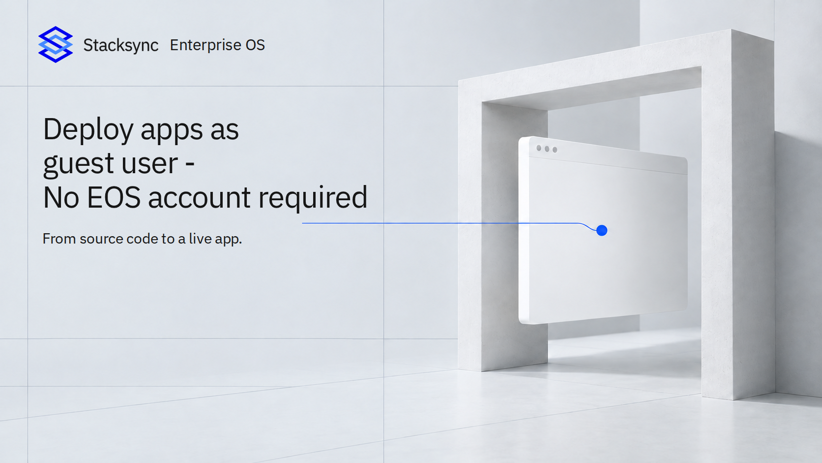 Deploy apps as guest user - No EOS account required. Stacksync Enterprise OS.